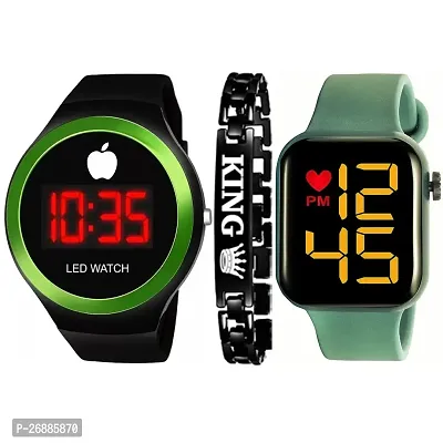 Green Round Apple Digital Watch - For Boys  Girls Green Apple Shape Dial Latest LED Watch Digital Watch - For Boys  Girls