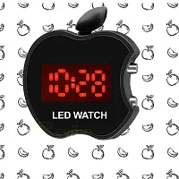 Apple Digital Black Color Watch Digital Watch - For Boys  Girls Silicone Black Colored Digital dial LED Watch-thumb1