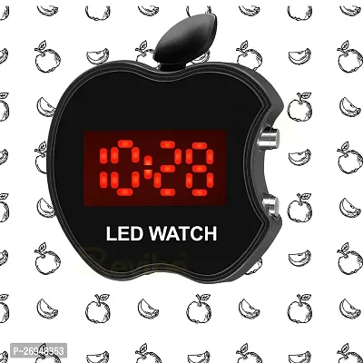 Apple Digital Black Color Watch Digital Watch - For Boys  Girls Silicone Black Colored Digital dial LED Watch-thumb2