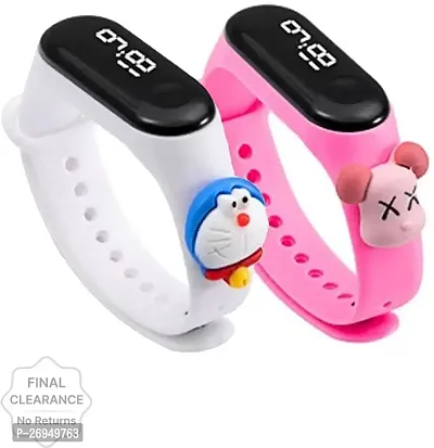 New Stylish LED Band for Kid Colorful Super Hero Waterproof Digital Watch, Pack of 2-thumb0