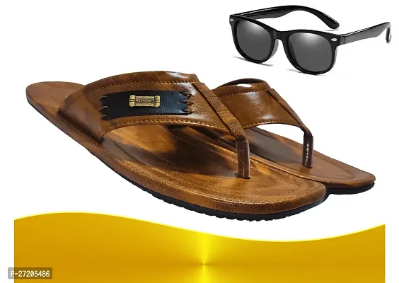 Classy Solid Slipper for Men with Sunglass