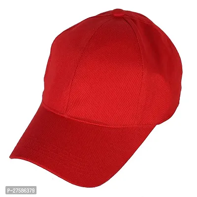 Classic Red Sports And Regular Cap For Men-thumb0