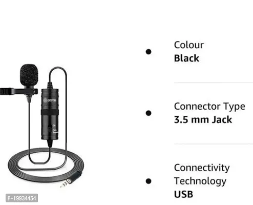 Boya Omni-Directional Lavalier Microphone BY-M1PRO Mic Single Head Clip-on Condenser Mic for Smartphone TIK Tok Live Streaming DSLR Camcorder Audio-thumb2