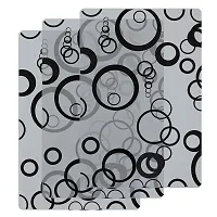 KANUSHI? PVC Fridge Multi Purpose Mats/Fridge Mats Set of 6 / Refrigerator Mats Set (FRIMAT-Circle-WhiteBLACK-06)-thumb2