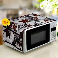 KANUSHI Industries? Fridge Covers/Refrigerator Cover + 1 Pc Microwave/Oven Cover for Top (Color- Brown)(Copy-FRI+Micro-Brown-SHUB)-thumb2