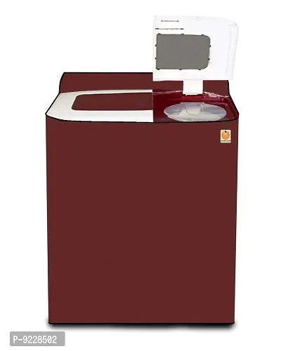 KANUSHI Industries? 100% Waterproof  Dustproof Top Load Semi Automatic Washing Machine Cover ( Suitable For 6 Kg, 6.5 kg, 7 kg, 7.5 kg) (WASMAC-WATERPROOF-MAROON-SEMI)-thumb2