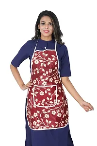 KANUSHI Industries? 1Pc Fridge Cover/Refrigerator top Cover for Top with 6 Utility Pockets+1 pc Apron (FRI+Apron-Maroon-Raj)-thumb3