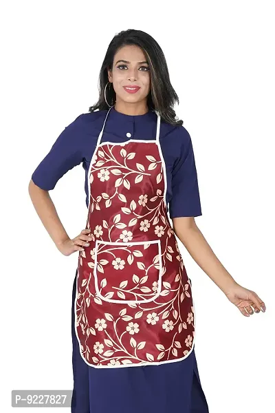 KANUSHI Industries? 1Pc Fridge Cover/Refrigerator top Cover for Top with 6 Utility Pockets+1 pc Apron (FRI+Apron-Maroon-Raj)-thumb4