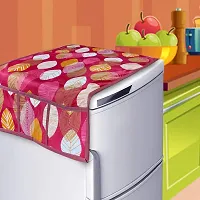 KANUSHI Industries? Fridge Cover for Top/Refrigerator Cover (Color:Maroon)(FRI-Long-LEVS-Maroon-TOP)-thumb1