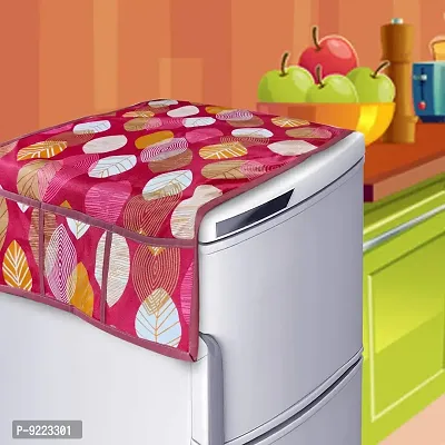 KANUSHI Industries? Fridge Cover for Top/Refrigerator Cover (Color:Maroon)(FRI-Long-LEVS-Maroon-TOP)-thumb2