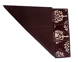 Kanushi Industries? Floral (Tree) Design Fridge Top Cover with 6 Utility Pockets (Brown Color)-thumb2