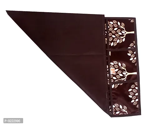 Kanushi Industries? Floral (Tree) Design Fridge Top Cover with 6 Utility Pockets (Brown Color)-thumb3