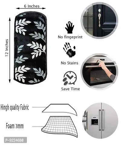 KANUSHI Industries? 1Pc Fridge Cover for Top with 6 Utility Pockets + 1 Handles Covers + 3 Fridge Mats (VAR-FRI-BLACK-SMALL-LEVS-COMBO-M-15)-thumb5