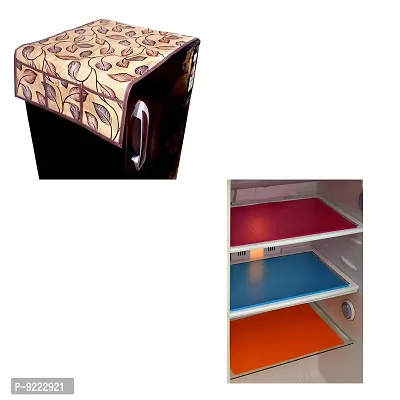 Kanushi Industries 1 Fridge Cover for Top with Pockets/Refrigerator Covers + Fridge Mats Set of 3 / Refrigerator Mats Set