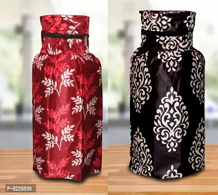 KANUSHI Industries Designer LPG Gas Cylinder Cover Set of 2Pc (2PCS+CYL-Maroon-Small-LEVS+Brown-Floral)-thumb0