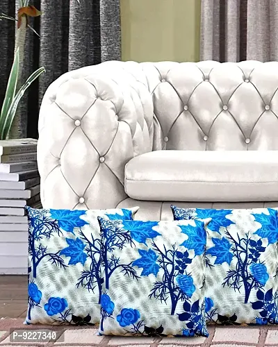 KANUSHI Industries? Reversible Decorative Cushion Covers Set of- 3 (12 X12 Inches)(CC-BLUE-SHUB-3PC-12X12)