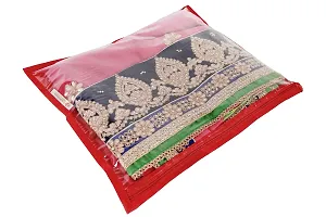 KANUSHI? Set of 12 Pieces Transparent Non Woven Single Saree Cover/Saree Bag with Zip Combo (Multi Colors)-thumb1