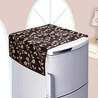 KANUSHI Industries? Fridge Cover for Top/Refrigerator Cover (Color: Brown)(FRI-BROWN-RAJ-01)-thumb1