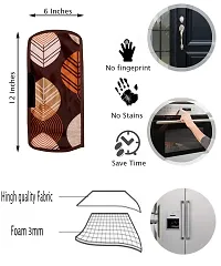 KANUSHI Industries? Washable Cotton Rose Design 1 Pc Lpg Gas Cylinder Cover+1Pc Fridge Cover/Refrigerator Cover+1 Pc Handle (CYL+FRI+1-Handle-Brown-Lond-LEVS)-thumb3