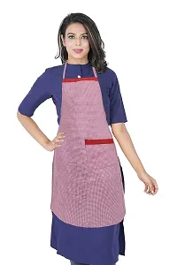 KANUSHI Industries? Apron for Kitchen Waterproof with Side Pocket(Red)(APRON-1-PC-RED-SCHOL-SID)-thumb2