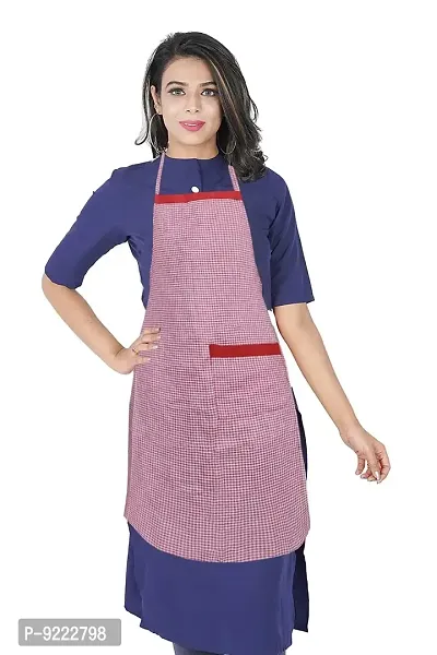 KANUSHI Industries? Apron for Kitchen Waterproof with Side Pocket(Red)(APRON-1-PC-RED-SCHOL-SID)-thumb3