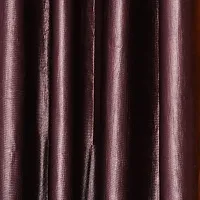 KANUSHI Industries? 2 Pieces Washable Polyster Eyelet Window Curtain Set (Curtain Plain Brown)-thumb2