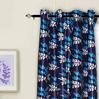 KANUSHI Industries? 1 Pieces Washable Polyster Eyelet Window Curtain Set (Curtain Blue Small LEV 1PCS)-thumb1