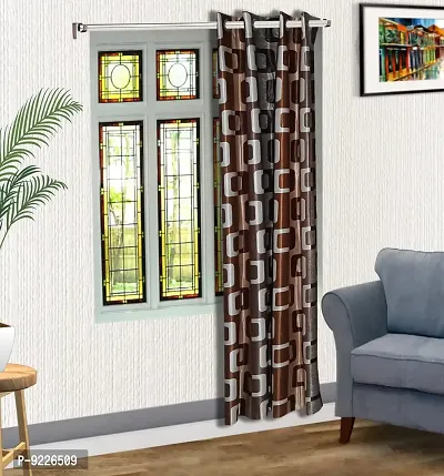 KANUSHI Industries? 1 Pieces Washable Polyster Eyelet Window Curtain Set (Curtain BROWN-BOX-1PC)