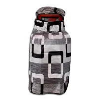 KANUSHI Industries? Washable Cotton Box Design 1 Piece Lpg Gas Cylinder Cover (Black)-thumb2