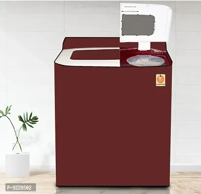 KANUSHI Industries? 100% Waterproof  Dustproof Top Load Semi Automatic Washing Machine Cover ( Suitable For 6 Kg, 6.5 kg, 7 kg, 7.5 kg) (WASMAC-WATERPROOF-MAROON-SEMI)