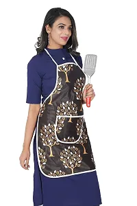 KANUSHI Industries? 1Pc Fridge Cover/Refrigerator top Cover for Top with 6 Utility Pockets+1 pc Apron (FRI+Apron-Brown-Tree)-thumb3