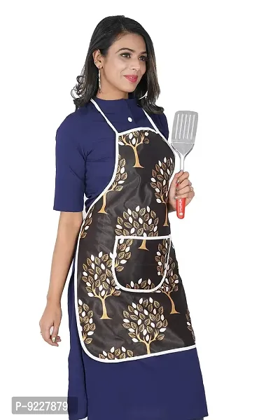 KANUSHI Industries? 1Pc Fridge Cover/Refrigerator top Cover for Top with 6 Utility Pockets+1 pc Apron (FRI+Apron-Brown-Tree)-thumb4