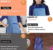 KANUSHI Industries? Apron Kitchen Waterproof with Side Pocket(Blue)(APRON-1-PC-BLUE-SCHOL-SID)-thumb3