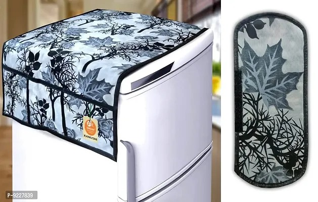 KANUSHI Industries? Fridge Covers/Refrigerator Cover+ 1 Pc Handle Cover (Color-Black)(FRI-Black-SHUB+1-Handle)