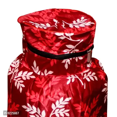 KANUSHI Industries? Cotton Leaves Design1 Piece Lpg Gas Cylinder Cover (VAR1-CYL-MAROON-SHORT-LEAVES-01)-thumb4