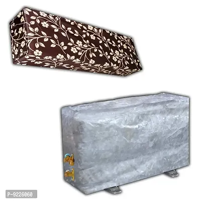 KANUSHI Industries? Split AC Cover Set for Indoor and Outdoor Unit 1.5 to 2.0 Ton Capacity (VAR-AC-in-Out-Brown-Raj)