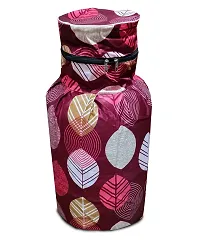 KANUSHI Industries? Cotton Leaves Design1 Piece Lpg Gas Cylinder Cover (VAR1-CYL-MAROON-LONG-LEVS-01)-thumb2