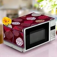 KANUSHI Industries? 1 Pc Fridge Covers/Refrigerator Cover + 1 Pc Microwave/Oven Cover Top + 3 Fridge Mats (Color- Maroon)(FRI+Micro-Maroon-Long-LEVS+M-27)-thumb2