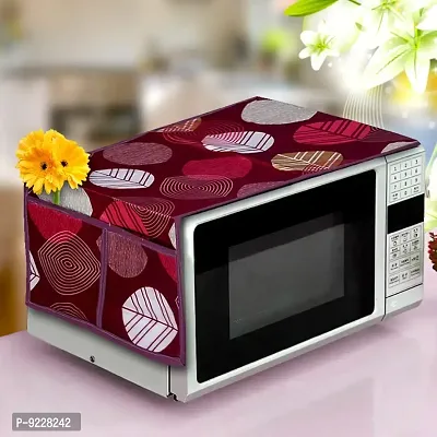 KANUSHI Industries? 1 Pc Fridge Covers/Refrigerator Cover + 1 Pc Microwave/Oven Cover Top + 3 Fridge Mats (Color- Maroon)(FRI+Micro-Maroon-Long-LEVS+M-27)-thumb3