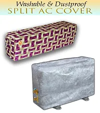 KANUSHI Industries? Split AC Cover Set for Indoor and Outdoor Unit 1.5 to 2.0 Ton Capacity (VAR-AC-in-Out-Purple-Golden-LIN)-thumb1