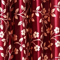 KANUSHI Industries? 1 Pieces Washable Polyster Eyelet Window Curtain Set (Curtain Maroon Raj 1PC)-thumb2