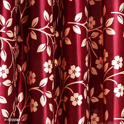 KANUSHI Industries? 1 Pieces Washable Polyster Eyelet Window Curtain Set (Curtain Maroon Raj 1PC)-thumb3