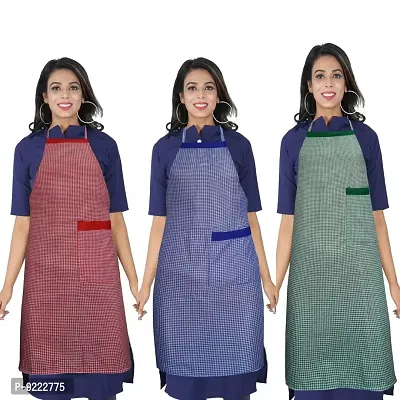 KANUSHI Industries? Apron for Kitchen Waterproof with Side Pocket - 3 Pcs