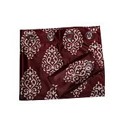 KANUSHI Industries? 1 Pieces Washable Polyster Eyelet Window Curtain Set (Curtain Maroon Floral 1PC)-thumb2