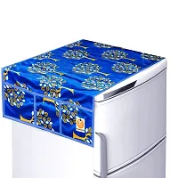 KANUSHI Industries? Fridge Covers/Refrigerator Cover (Color- Blue)(VAR-FRI-SMALL-LEAVES-BLUE-01) (VAR-FRI-Blue-Tree-TOP)-thumb1