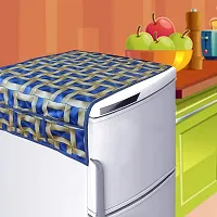 KANUSHI Industries? Fridge Covers/Refrigerator Cover (Color- Blue)(FRI-BLUE-GOLDEN-LINE-TOP-01)-thumb1