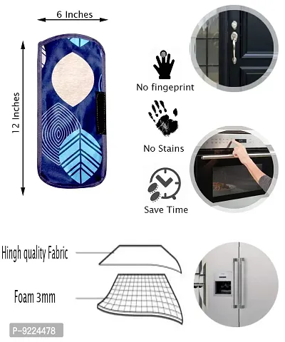 KANUSHI Industries? Multi-Purpose Refrigerator/Fridge Handle Cover/Fridge Handle/Microwave Handle Cover Cover Set (Set of 2) (VAR-FRI-HANDLE-2PC-BLUE-LONG-LEAVES)-thumb4