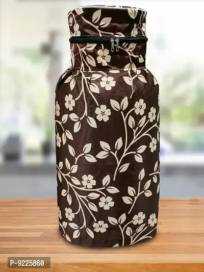 KANUSHI Industries? Cotton Leaves Design1 Piece Lpg Gas Cylinder Cover (VAR1-CYL-BROWN-RAJ-01)