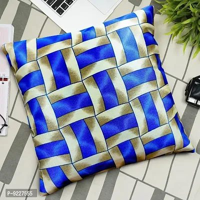 KANUSHI Industries? Reversible Decorative Cushion Covers Set of- 1 (24 X24 Inches)(CC-BLUE-GOLDEN-LINE-1PC-24X24)