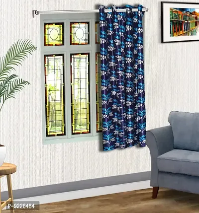 KANUSHI Industries? 1 Pieces Washable Polyster Eyelet Window Curtain Set (Curtain Blue Small LEV 1PCS)